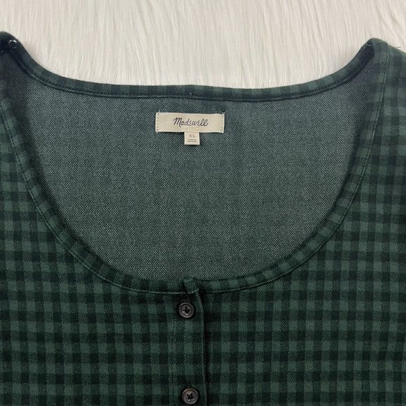 Madewell Size XL Gingham Check Jacquard Cardigan‎ Sweater Jacket - Picture 3 of 7